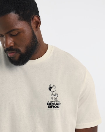 Jack & Jones Brake Bros Back Graphic T-Shirt - Cream