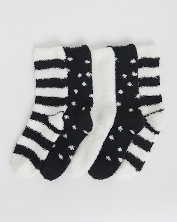 Pretty Secrets (5 Pair Pack) Fluffy Socks Spot/Stripe