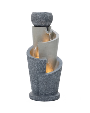 Charles Bentley 3 Tier Cascading Spiral LED Water Feature
