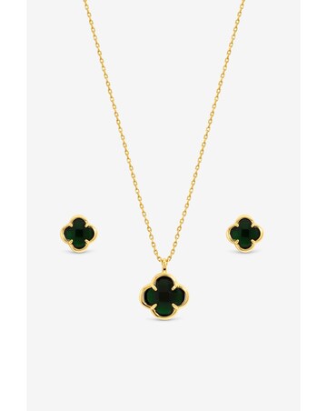 Inicio Gold And Jet Clover Set