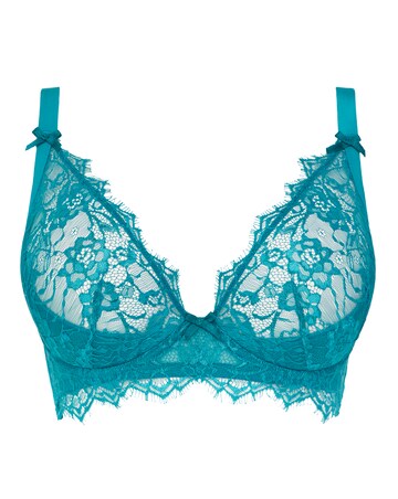 Figleaves Pulse Lace Underwired Plunge Bra B-G - Teal