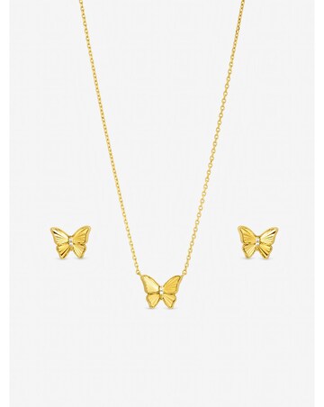 Jon Richard Gold Plated Diamond Cut Butterfly Set - Gift Box