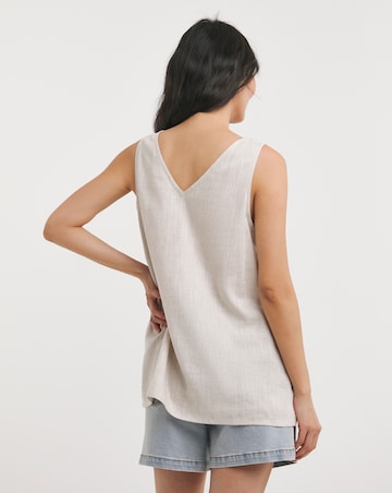 Linen V Neck Vest Top