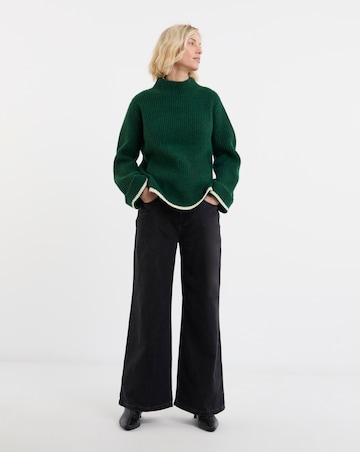 Ribbed Stepped Hem Jumper