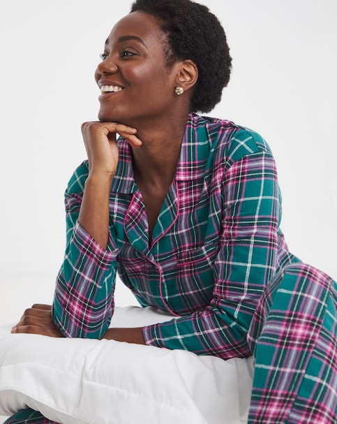 Pretty Secrets Check Button Up Pyjama Set