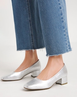 Orlia Flexi Sole Block Heel Court Shoes - Wide Fit (E)