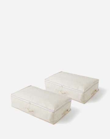 Set of 2 Striped Underbed Storage Bag