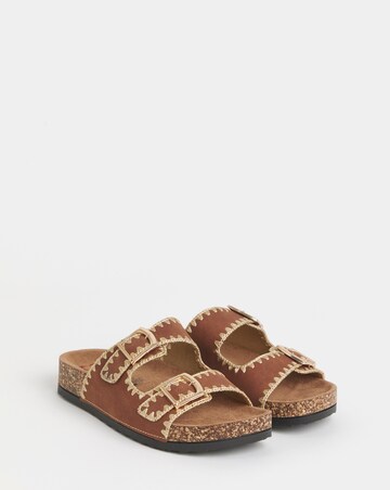 Heavenly Feet Sandy Stitch Detail Sandals - Wide Fit (E)