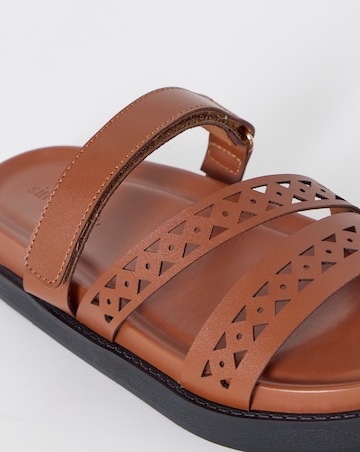 Cyra Laser Cut Detail Footbed Sandals - Exrta Wide Fit (EEE)