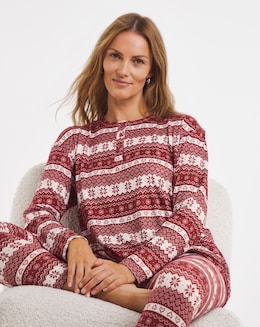 Simply Be Brushed Rib Lounge Set Fairisle
