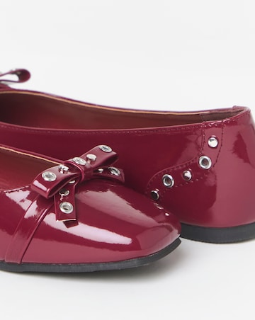 Catania Studded Bow Ballerina Shoes - Wide Fit (E)