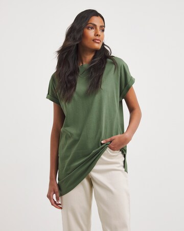 Dark Khaki Relaxed Longline Top
