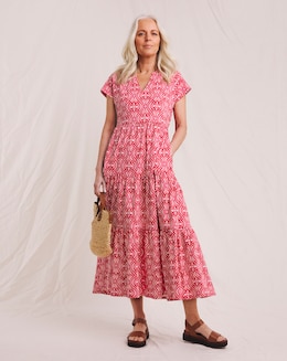 Julipa Pure Cotton Tiered Midi Dress