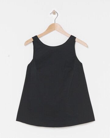 Simply Be Black Bow Back Poplin Top