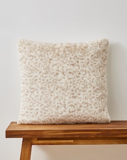 Spotted Animal Printed Faux Fur Cushion