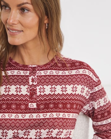 Simply Be Brushed Rib Lounge Set Fairisle