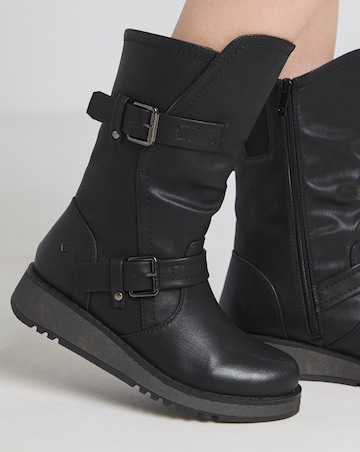 Heavenly Feet Hannah Buckle Boots Wide E Fit