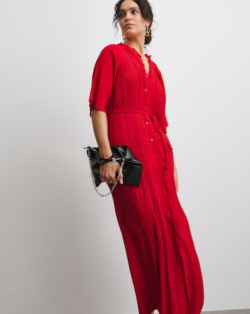 Pleated Occasion Button Through Dress