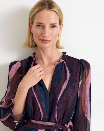 Phase Eight Cara Swirl Puff Sleeve Swing Dress