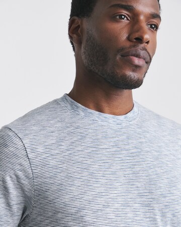 Union Textured Stripe T-Shirt- Indigo/ White