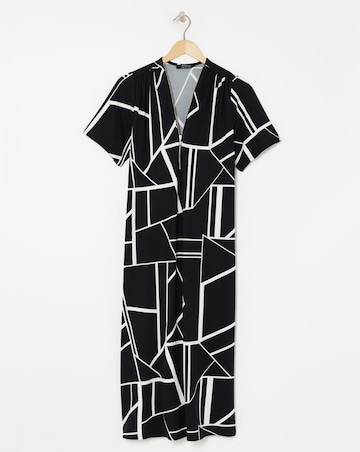 Soft Touch Midi Dress With Zip Front