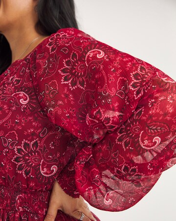 Joe Browns Red Radiant Paisley Chiffon Dress