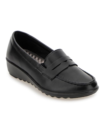 Cushion Walk Low Wedge Loafers Wide E Fit