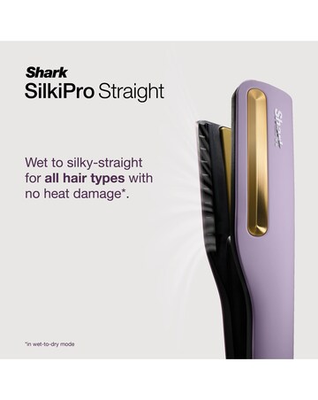 Shark SilkiPro Straight Hair Straightener + Dryer in One Tool HT401UKPU Purple
