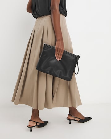 Neutral Pleated Midaxi Skirt