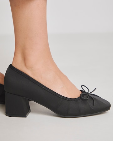 Dreamer Block Heel Ballerina Shoes - Wide Fit (E)