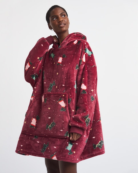 Pretty Secrets Scottie Dog Fleece Hooded Lounge Dress