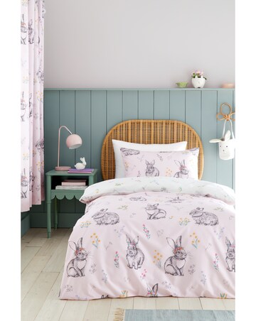 Catherine Lansfield Bunny Tails Ditsy Flowers Duvet Cover Set