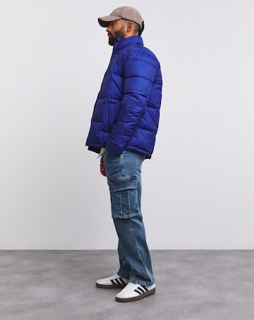 Blue Square Quilt Puffer Jacket