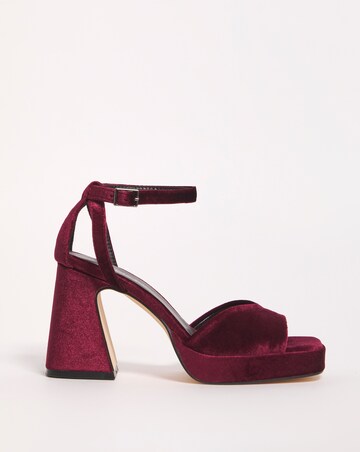 Emi Velvet Platform Heeled Sandals - Extra Wide Fit (EEE)