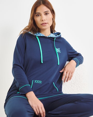 Joe Browns Jersey Longline Hoodie Blue
