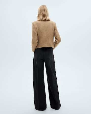 Mango Tweed Jacket with Stand Up Collar