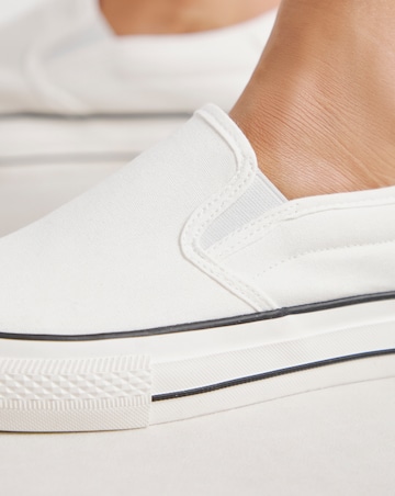 Cali Slip On Canvas Trainer - Wide Fit (E)