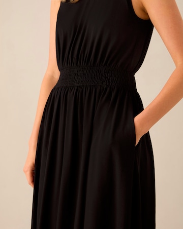 Ro&Zo Black Jersey Shirred Waistband Dress