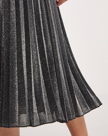 Joanna Hope Pleated Silver Glitter Skirt