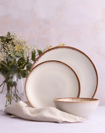 Mason Cash Cream Reactive Glaze 12 Piece Dinner Set