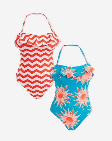 Value 2 Pack Ruffle Bandeau Swimsuits