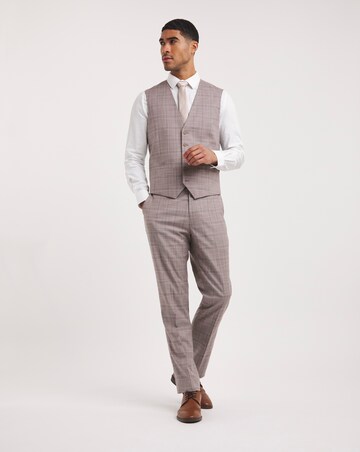 Jordan Burgundy Check Suit Waistcoat