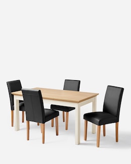 Julipa Ashford Table with 4 Ava Faux Leather Chairs