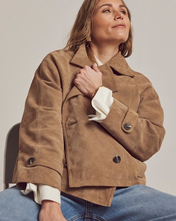 Anthology Sand Suede Short Trench Jacket