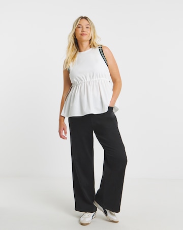 Green Side Stripe Jersey Mix Tank Top