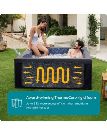 Lay-Z-Spa Stockholm AirJet 6 Black Square Thermacore