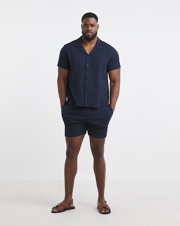 Textured Revere Collar Jersey Shirt