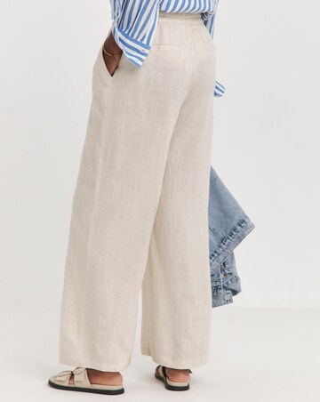 Cool Stone Linen Mix Wide Leg Trousers