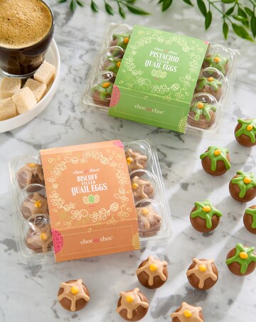 Choc on Choc Easter Biscoff Filled Eggs and Pistachio Filled Eggs