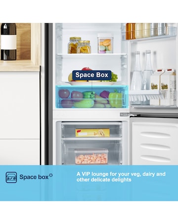 Fridgemaster MC50165ES 60/40 Fridge Freezer - Silver E Rated